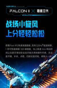 HKC显示器G25H3PRO24.5英寸320HZ电竞游戏240电脑300屏幕猎鹰二代 24.5英寸1K240HZ直面黑色 官方标配