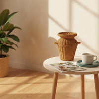 Woven Vase Imitation Rattan Display Basket Urn-Shaped for Tabletop