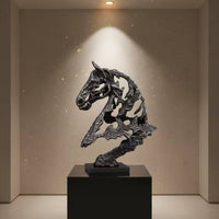 Abstract Horse Sculpture with Base Matte Decor Large for Entryway, Console Table