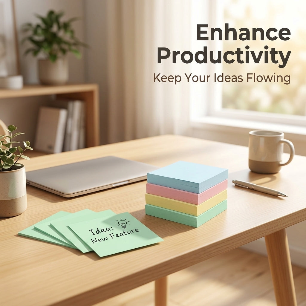 Portable Colorful Reminder Pads Set for Office and School, Heart-Shaped Bulk 4 Colors, Memo Notes for Adults 75x75mm 100 Sheets