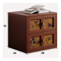 Freestanding TV Console Solid Wood Storage Cube Household Furniture Vintage Design Accent Cabinet Artistic Panel Doors Suitable for Gift Giving Home Decoration
