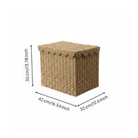 Linen Hamper Handwoven Woven Laundry Basket Lightweight Woven Laundry Hamper for Bedroom, Closet