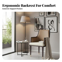 Curved spine Dining Chair Ergonomic spinerest Upholstered Armchair Padded Seat adaptable for Kitchen, Bedroom