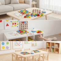 Educational Shape Matching Toy with Bell Tabletop Geometric Matching Game Educational Shape Sorter Preschool for Preschoolers, Kids, Toddlers, Playroom, Classroom, Homeschool