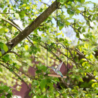 Wrought Steel Avian Swing Portable Metal Frame Bird Swing Easy to Hang Garden Decor for Hummingbirds, Outdoor, Backyard