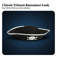 Child S Pirate Hat Gold/Silver Trim Pirate Leader Hat Costume Accessory Lightweight Themed Headwear Soft Material