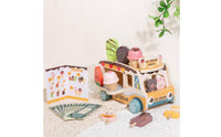 Early Learning Wooden Ice Cream Truck Encourages Imaginative Play Ice Cream Cart Playset Develops Fine Movement Skills Shape Sorter Food Truck for Preschoolers, Toddlers