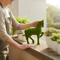 Foliage-Covered Horse Statue Creative Design Outdoor Decor Cute for Balcony