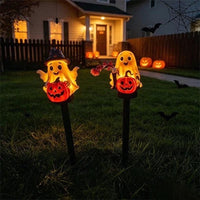 Solar Halloween Ground Insert Light Outdoor Garden Light Pumpkin Ghost Skull LED Stake Light