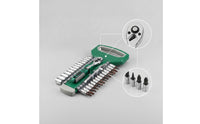 30 Pieces Metric Socket and Ratchet Tool Kit Quick-Release Socket Set with Storage Case Reversible Tools Long-Lasting for Garage