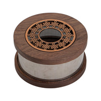 Walnut Wood Tea Warmer with Glass Teapot and Candle Heating Base