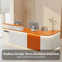 Modern Reception Desk Sturdy Construction Retail Front Desk Ample Storage Modern Checkout Counter for Receptionists, Business Owners