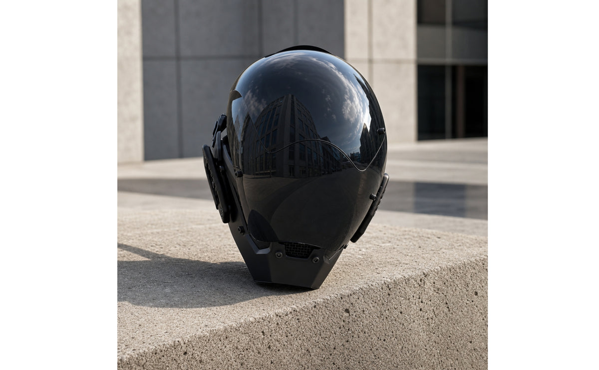 Futuristic Cyberpunk Helmet Mirrored Full-Face Helmet with Visor Cyber Headwear Sleek for Themed Events