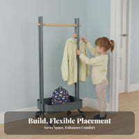 children's Rolling Clothes Rack Encourages Tidiness Garment Stand With Wheels