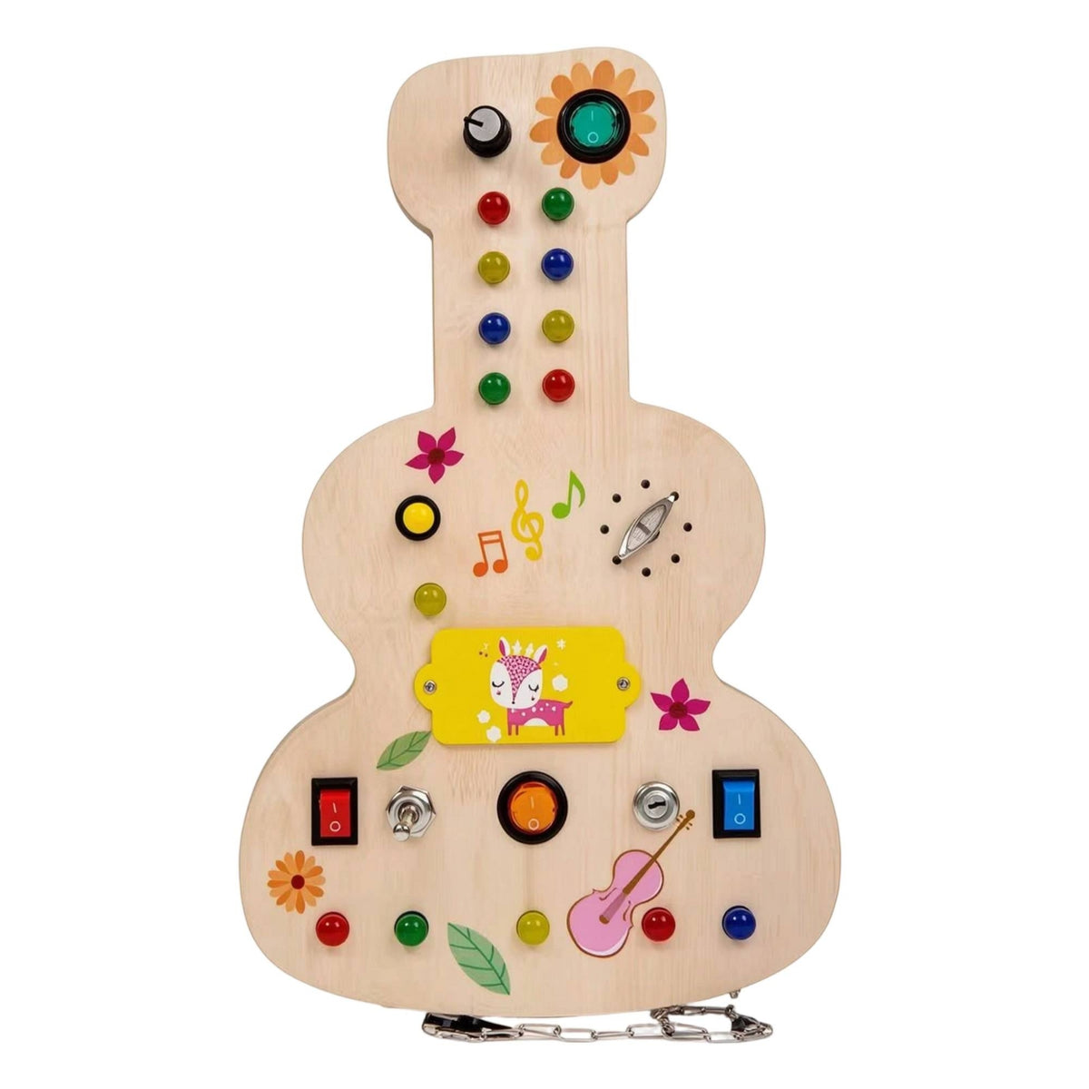 Busy Board with Light Switches Fine-Motor Busy Board with Switches Learning Toy Interactive Educational for Toddlers, Travel