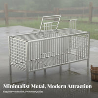 Stainless Steel Animal Cage Rust-Resistant Outdoor Chicken Coop Spacious Metal Hare Cage for Breeders, Fowl Keepers, Backyard, Farm