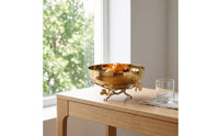 Bowl with Butterfly Base Ornate Gold Metal Bowl Elegant Compote for Vanity