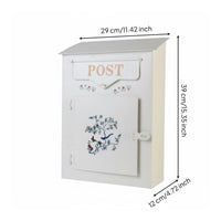 Vintage Metal Mailbox Bird Pattern Metal Mailbox Indoor and Outdoor Use