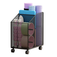 Yoga Mat Storage Basket with Wheels for Home Gym