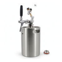Stainless Steel Mini Keg with Faucet Pressurized Mini Keg Brushed Growler Long-Lasting for Homebrewers