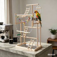 Parrot Activity Center Climbing Ladder Parrot Playstand Multitiered for Indoor