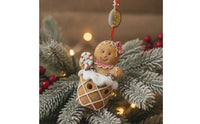 Gingerbread Girl in Waffle Cone Hanging Ornaments Cute for Tabletop