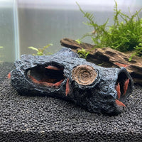 Realistic Driftwood Aquarium Cave Decoration, Large Hollow Tree Trunk Caves and Hides for Aquatic Life, Prawn and Reptiles