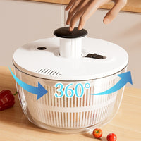 Press-Type Vegetable Dehydrator Salad Spinner Large Capacity Rotating Drain Basket
