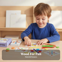 Natural Wood Construction Creative Thinking Brain Teaser Hand-Eye Coordination Wooden Color Matching Brain Teaser Fine Movement Skills Color Shape Matching Toy & Child-Safe for Children, Preschoolers, Toddlers, Kindergarten, Classroom
