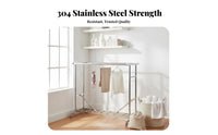 Stainless Steel Laundry Rack Indoor Outdoor Use Rolling Laundry Dehumidifying Stand Windproof Design Mobile Clothes Dehumidifying Rack for Balcony
