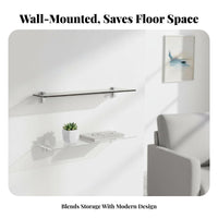 Clear Acrylic Floating Shelf Easy Installation Wall Decor Protective Front Lip