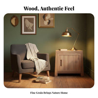 Bedside Nightstand Distressed Finish Side Table Minimalist Design for Homeowners