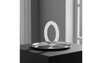 Fruit Tray with Handle Reflective Metal Fruit Dish Round for Tabletop