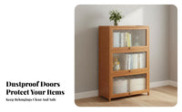 Dust-Proof Freestanding Bookshelf with Doors Space Saving Multi-Layer Storage Cabinet Large Capacity Enclosed Bookshelf Sturdy Construction for Book Lovers, Office Workers, Homeowners, Children's Room, Bedroom, Library