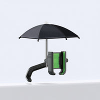360-Degree Adjustable Motorcycle Handlebar Phone Mount with Sun Umbrella Anti-Vibration Phone Holder with Sun Umbrella Secure Rotatable for Delivery Riders, Motorcyclists
