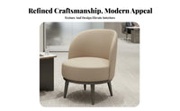 Light Luxury Design Upholstered Swivel Barrel Chair Comfortable Cushioning Commercial Seating Ergonomic Design Indoor Furniture High-Density Foam for Interior Designers, Apartment Dwellers, Hotel Lobby, Sales Center, Reception Area, Living Room