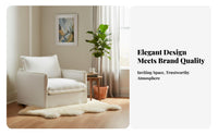 Boucle Accent Chair Removable Cover Single Sofa Cleanable Adaptable for Interior Decorators, Living Room, Bedroom