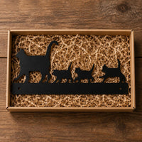 Mother Cat and Kittens Decor Weather-Resistant Cat Family Ornament Rustic Style Outdoor Decoration