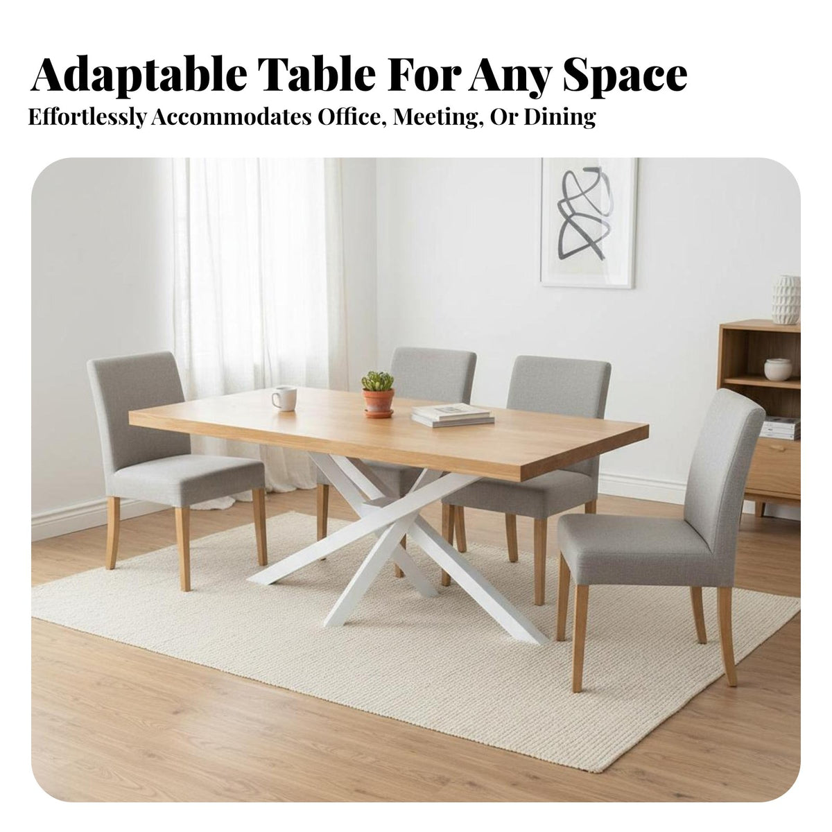 Rectangular Conference Table Nordic Design Long Table with A-Frame Legs utilitarian design Office Furniture for studio apartment Apartment, Boardroom, Training Room