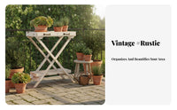 Floor-Standing Succulent Shelf Vintage Design Multi-Tiered Pot Rack Rustic