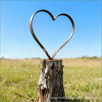 Rustic Metal Heart Garden Stake