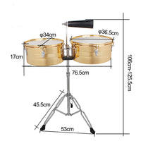 13/14 Inch Steel Timbales Drum for Adults with Three Color Options