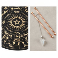 Divination Board Kit with Pointer Rods Occult Dowsing Rod Set Pagan for Altar
