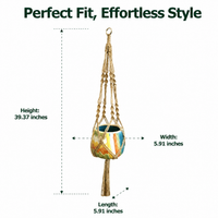 Macrame Plant Hanger, Hand-Woven Macrame Plant Hanger for Home Decor Fiber Hanging Planter, Sturdy European Design