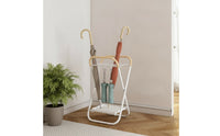 1 Piece Entryway Umbrella Stand Freestanding Holder Rack Organizer with Hooks Metal Anti-rust Removable Tray Suitable for Gift Giving Home Decoration Lobby