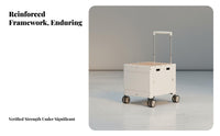 Collapsible Box Trolley Lightweight Foldable Trolley with Table Lid