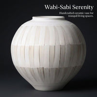 Wabi-Sabi Ceramic Vase, Hand-Painted Chinese Style