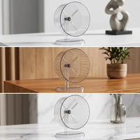 Silent Hamster Exercise Wheel Double-Axis Acrylic Running Wheel with Gentle Slope Anti-Slip Design for Small Hamsters