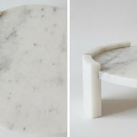 Marble Tray with Side Supports Stone Round Tray Minimalist for Living Room