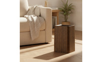 Wood-Grain Trash Can with Lid | Rectangular, Trash Can with Wheels, for Living Room
